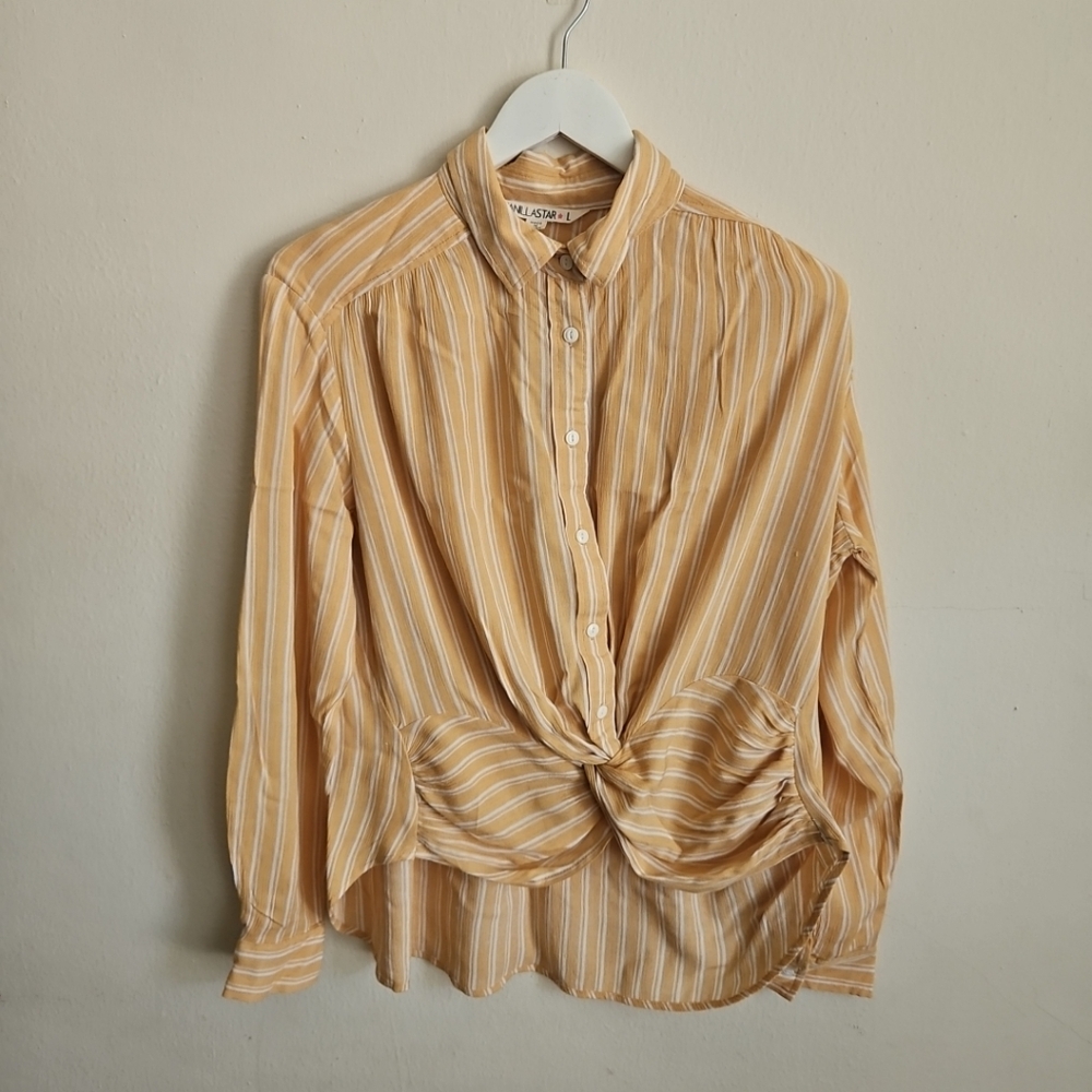 Vanillastar Stripe Blouse Top Longsleeves size L